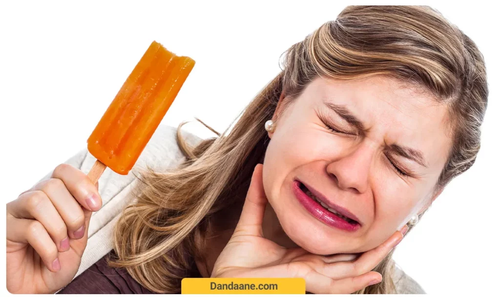 عکسی از حساسیت دندانی ناشی از تغییرات دمایی سرد