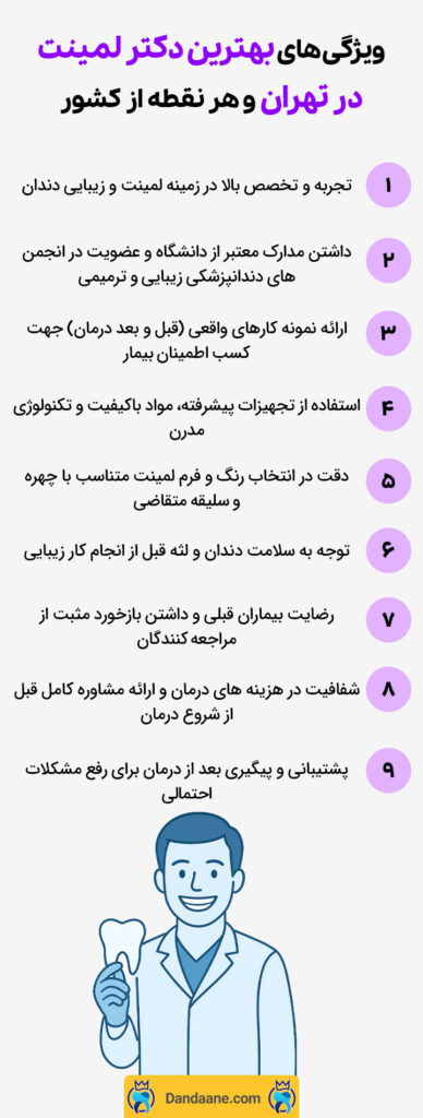 ویژگی های بهترین دکتر لمینت در تهران
